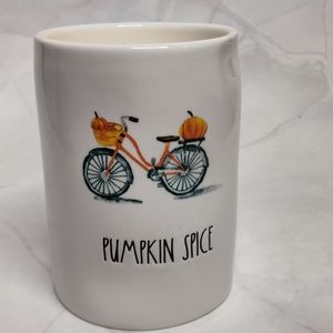 Brand New! Rae Dunn Pumpkin on Bike Candle